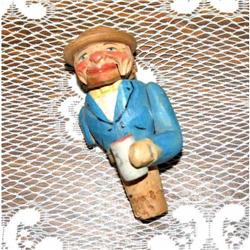 Vintage Figural Drinking Beer Bottle Stopper #1132954