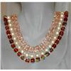 Vintage Four Strand Pink Glass Beaded Necklace #1132970