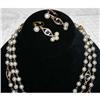 Vintage Glass Beaded Opera Necklace & Earrings #1133009