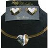 Vintage ParkLane Pava Heart Necklace& Earrings #1133015