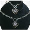Park Lane Puff Heart Charm Necklace & Bracelet #1133020