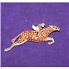 Antique Art Deco Rhinestone Jockey Horse Brooch#1133068