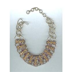 Vintage Amethyst & Gold Rhinestones Chain #1133273