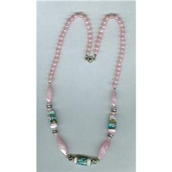 Vintage Pink Rose Quartz Necklace #1133283