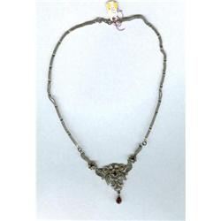 Sterling Silver w/Gold, Garnets & Marcasites #1133312