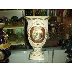 Large Footed Vase with Colonial Scene #1133463