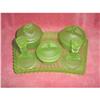 Image 1 : Frosted Green Vanity Dresser Set. #1133499