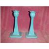 Image 1 : Cambridge Tall Azure Blue Candlesticks #1133548