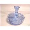 Image 1 : Blue Cut Glass Powder Jar #1133553