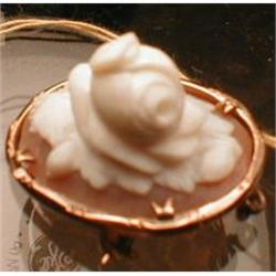 Cameo ROSE 14k Brooch ULTRA High RELIEF ANTIQUE#1133775