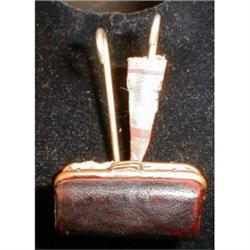 NANNY Pin Tiny Umbrella, Leather Bag ANTIQUE #1133804