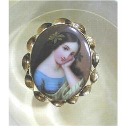 19thC.PORTRAIT FRENCH or ITALIAN MINIATURE PIN #1133818