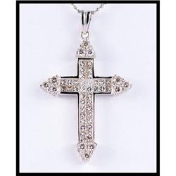 MAGNIFICENT DIAMOND CROSS PENDANT OVER 1.5 #1133826