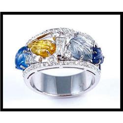 WORLD CLASS MULTI COLOR SAPPHIRE DIAMOND RING #1133827