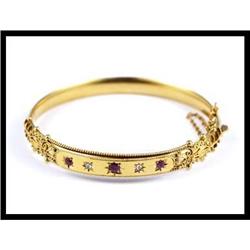 15K Yellow Gold Bangle Bracelet #1133828