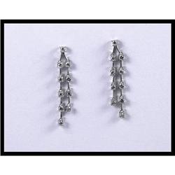 14K White Gold Diamond Dangling Earrings #1133830