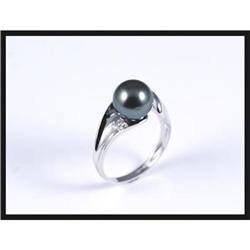 Pearl and Diamond 14K White Gold Ring #1133832