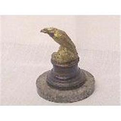 Bronze miniature Eagle on A Wooden Stand #1133838