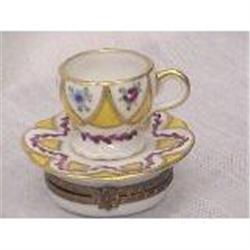 Limoges Porcelain Pill Box (cup& saucer) #1133840