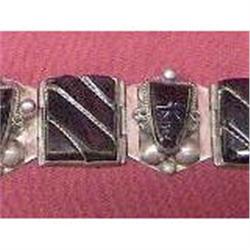 STERLING SILVER & ONEX LINKED BRACELET #1133845