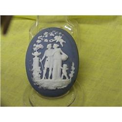 BLUE AND WHITE JASPERWARE PLAQUE #1133858