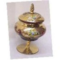 Small Venetian glass covered compote(footed dis#1133917