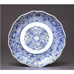 5 Old Japanese Blue & White Imari Plate #1134182