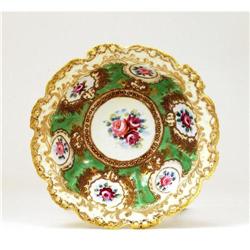 Old Japanese Nippon Heavy Gold Beaded Rose Bowl#1134187