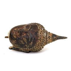 19C Thai Tibetan Bronze Buddha Head #1134188