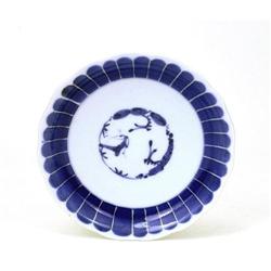 Old Japanese Blue & White Imari Kutani Plate  #1134194