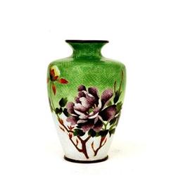 Old Japanese Kumeno Ginbari Cloisonne Vase #1134201