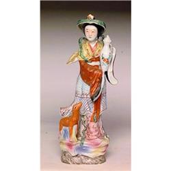 Old Chinese Export Famille Rose Lady Figurine w#1134214