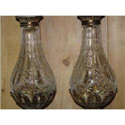 PR. OF  HAND CUT GRYSTAL & BRONZE TABLE LAMPS #1134971