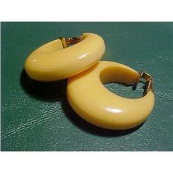 Yellow Bakelite Earrings  #1135020