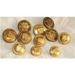 13 Brass Uniform Buttons  symbol on flag #1135022