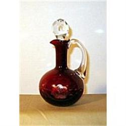 Cut  Cranberry  Cruet w/stopper- 'OHIO' by US #1135063