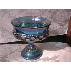 Carnival Glass Thumbprint King's Crown Compote #1135707