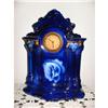 Image 1 : COBALT BLUE MANTEL CHINA CASE CLOCK #1150423