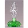 Czech Bohemian GREEN Intaglio Perfume Bottle #1150502