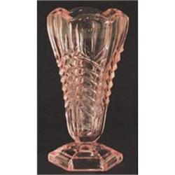 Pink Depression Glass Chevron Vase #1150904