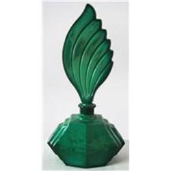 Czech Art Deco Glass Perfume Bottle #1150909