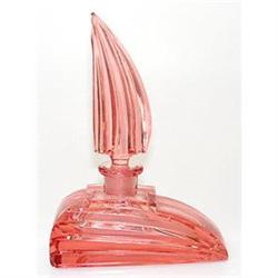 Pink Pressed Glass Sailboat Perfume Bottle #1150915