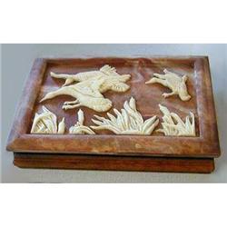 Incolay Geese Lid Walnut Jewelry Box #1150936