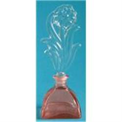 Pink Pressed Glass Floral Top Perfume Bottle 2 #1150938