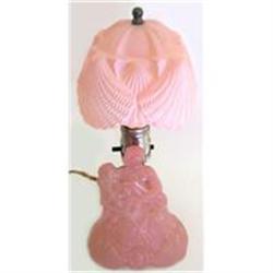 Pink Glass SPANISH DANCING COUPLE Boudoir Lamp #1150940