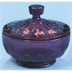 Paden City Purple Glass Powder Jar #1150946