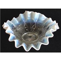 Northwood Opalescent Glass Blossoms & Palm #1150951