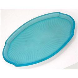 Tiffin Blue Satin Glass Dresser Tray #1150955