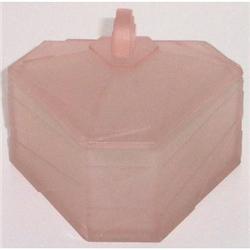 Machine Age Pink Satin Glass Deco Powder Jar #1150981