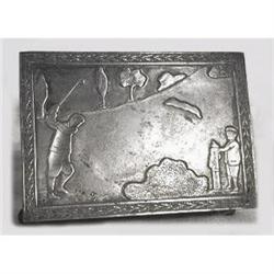 Apollo Antique Silver Plated Golfer Jewelry Box#1150984